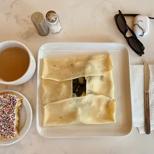 Sugar Cookie, Coffee, and the Cronkite Crepe.