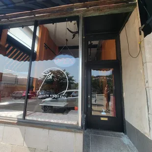 The entrance.