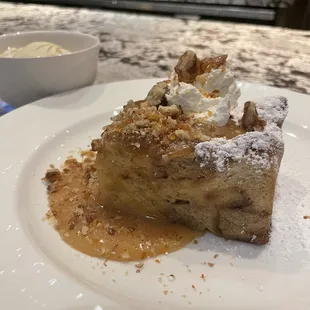 Bread pudding with the most amazing vanilla ice cream!