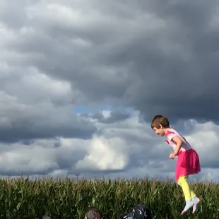 On the huge bouncy pillow!