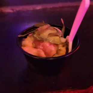 a small bowl of food