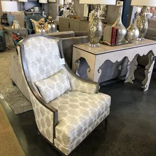 Chair www.paulrobert.com and console with www.johnrichard.com accessories!