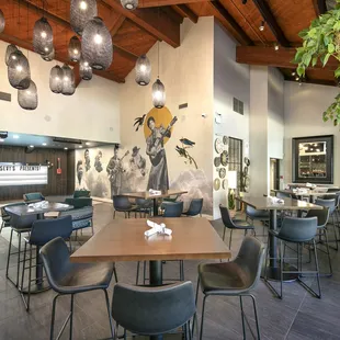 Sevy's dining/bar area with live music stage