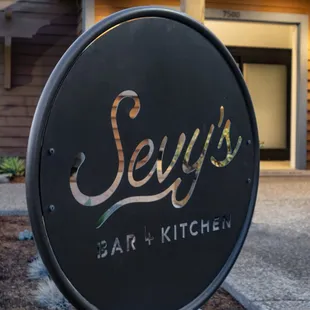 Sevy's sign at entrance of hotel