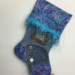Christmas Denim Stocking