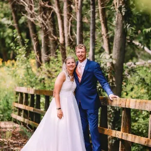 Bride in 2018 wearing her mom's dress we changed