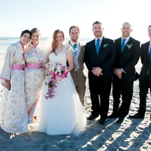 Lee made the kimonos, she altered me dress, altered my husband&apos;s suit, and made the butterfly boutonnieres for the groomsmen!