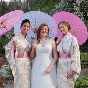 Lee made these beautiful kimonos from scratch!