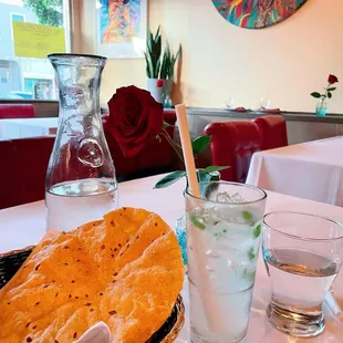 Papadam (OTH); Mint Lemonade ($4.99)