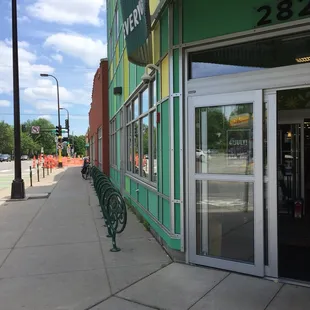 the entrance to the store