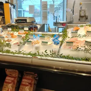 a display of fresh seafood