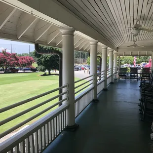 Upstairs (above the pro shop) by the Norfolk room. Looks like a charming southern estate.