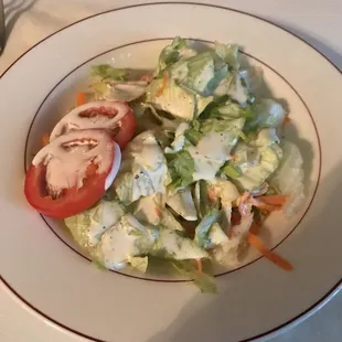 Side salad with ranch