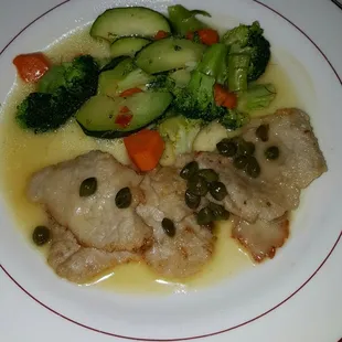 veal scalloppini with veggies