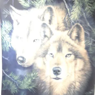 Wolves fleece throw blanket