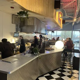 Counter area and kitchen