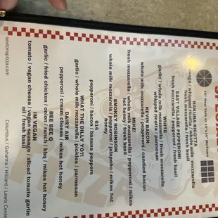 menu