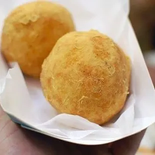 Rellenos de papa (meat filled potato ball)