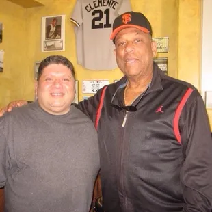 The great hall of fame baseball player Orlando Cepeda stopped by to eat some "Bacalaitos".