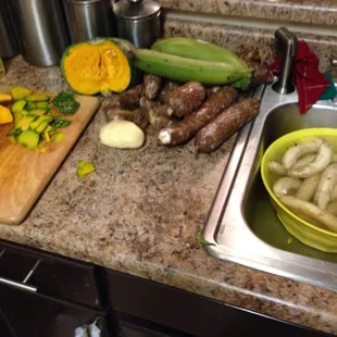 Some of the the ingredients that we use in our pasteles.