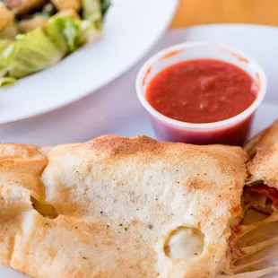 Sexy Pizza Calzone &amp; salad