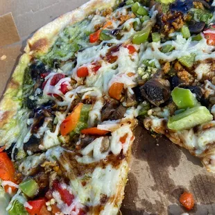 Vegan cheese and all the veggies