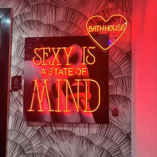 Noon sign by bathroom