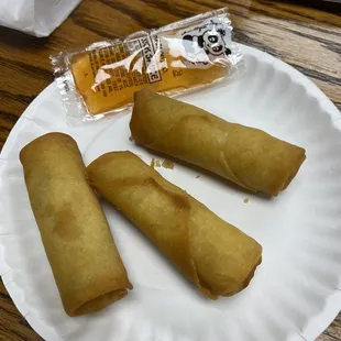 3 vegetable egg rolls for $1.20 cheap but just okay