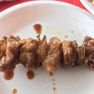 Chicken Teriyaki are fried sweet and salty