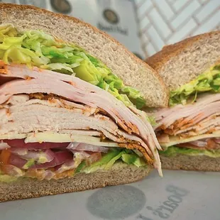 Cracked pepper &amp; salsalito turkey. Double meat on wheat roll