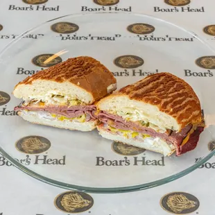 Hot Pastrami Sandwich On a Dutch Roll