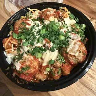Spaghetti with meatballs and &quot;sausage&quot;