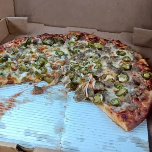 Sausage and jalapeño pizza