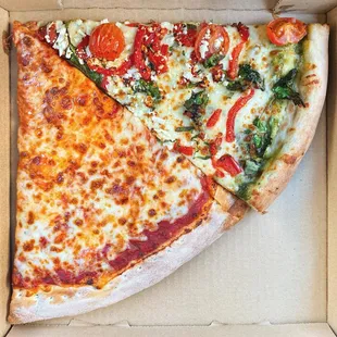 Cheese and Margherita pizza-by-the-slice!