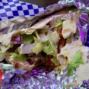 Gyro Wrap - Beef &amp; Lamb Gyro Meat, Cucumber, Tomato, Spring Mix, Red Onion, and Tzatziki