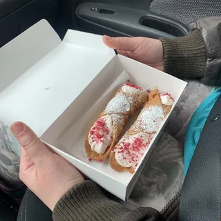 Two Raspberry-Lemon Cannoli