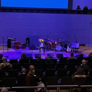 a stage with a band on it