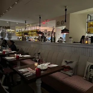 Interior of dining room towards the back