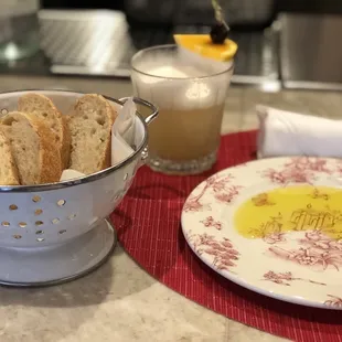 Complimentary bread and olive oil