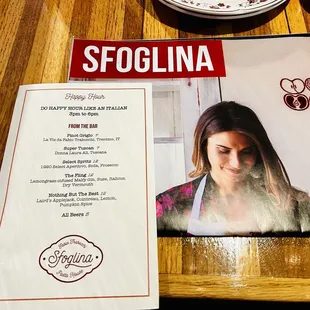 Happy hour menu 12/23