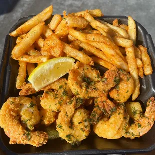 Honey Lemon Pepper Fried Jumbo Shrimp Basket