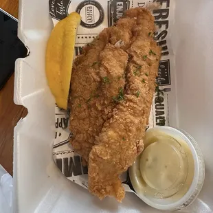 Catfish can use a lot more seasoning very bland 6/10 probably would&apos;ve been better with sauce . Could&apos;ve been cooked longer imo