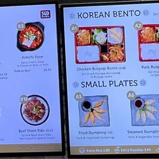 a menu for a restaurant