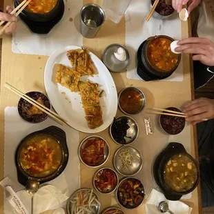 Original Soft Tofu Soup Dinner, Seafood Pancake, Curry Soft Tofu Soup Dinner
