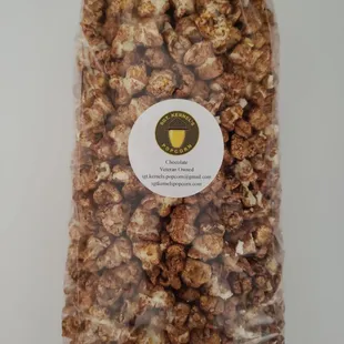 a bag of caramel popcorn