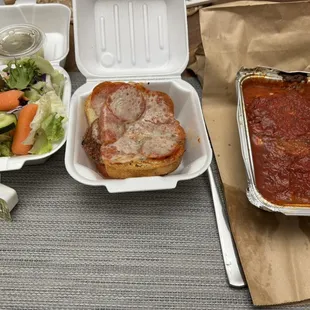 a sandwich and salad