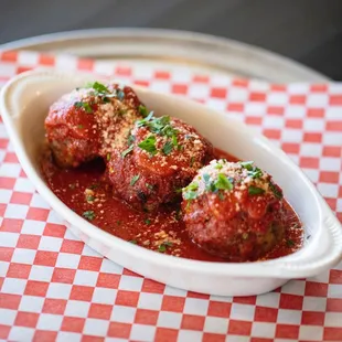 ​Our famous homemade meatballs with pork, beef, pancetta, and fennel. Served in our homemade marinara sauce!