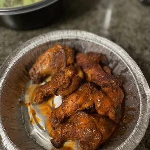Wings in Buffalo sauce.
