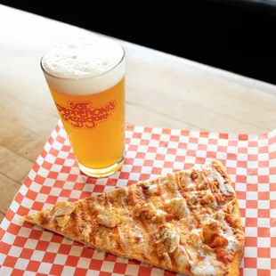 Our Buffalo Chicken Pizza: Chicken breast, mozzarella, spicy buffalo sauce, with a ranch drizzle!