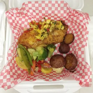 Chili lime tilapia lunch special - $6.99 weekdays from 11-3 in July